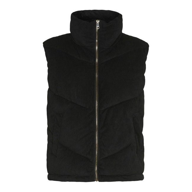 Blusão sem mangas, gola subida preto <span itemprop=
