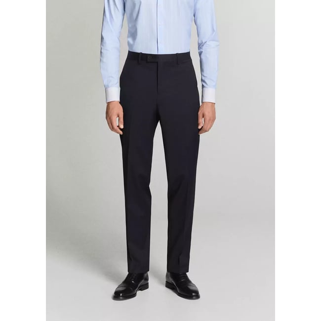Pantalon costume Turín 100 % laine bleu marine <span itemprop=