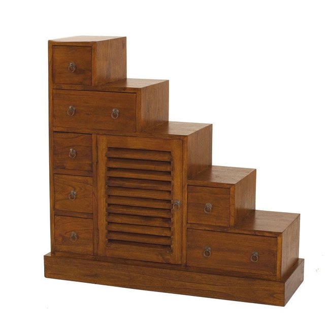 Meuble escalier double face 105x37x102cm LOLA Couleur bois naturel <span itemprop=