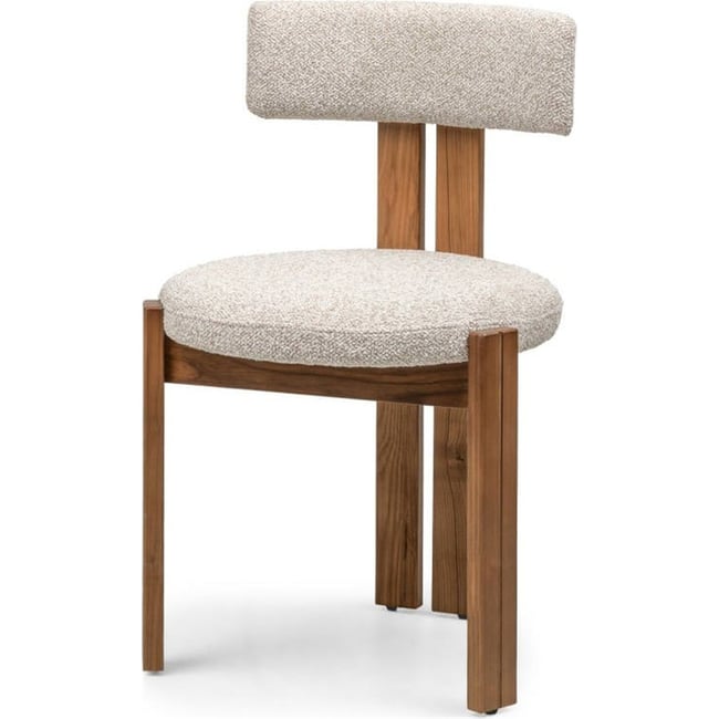 Chaise de salle à manger collection MARTIN Couleur beige crème et brun chaud <span itemprop=