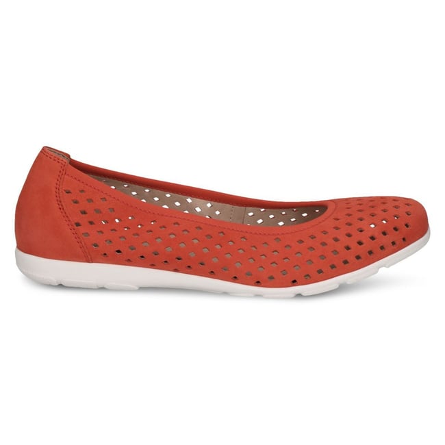 Ballerine en cuir jaune sorbet nubuck <span itemprop=