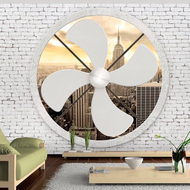 Papier peint intissé panoramique Ville et Architecture Climatic New York Couleur gris / argent <span itemprop=