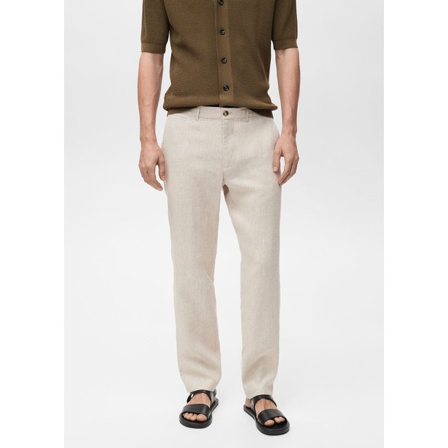 Pantalon 100 % lin slim fit - MANGO MAN