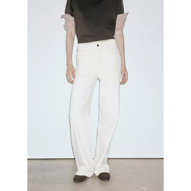 Jean Danila large taille haute écru <span itemprop=