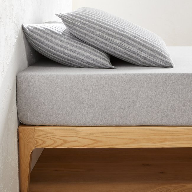 Drap housse jersey coton, bonnet 30 cm, Archi gris LA REDOUTE INTERIEURS