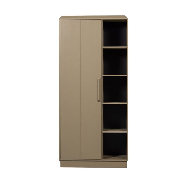 Armoire 1 porte 5 niches en bois H221cm - Lowen Couleur beige <span itemprop=
