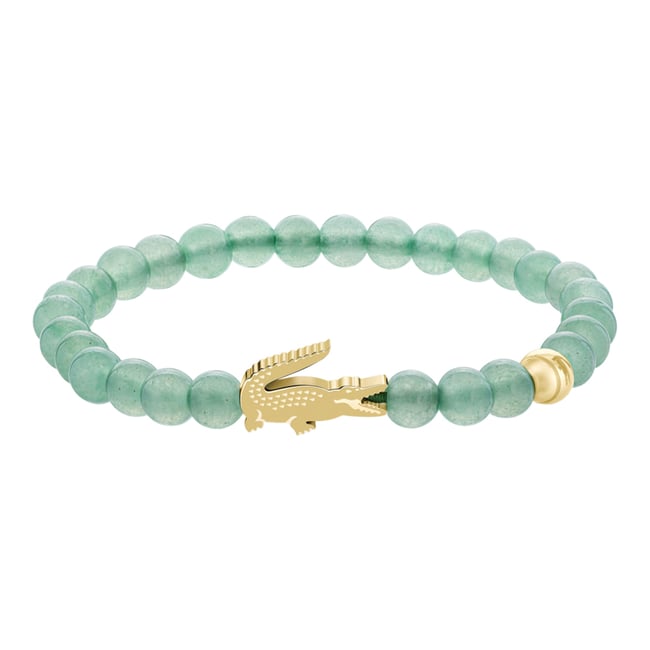 Bracelet Matchpoint doré, aventurine verte <span itemprop=