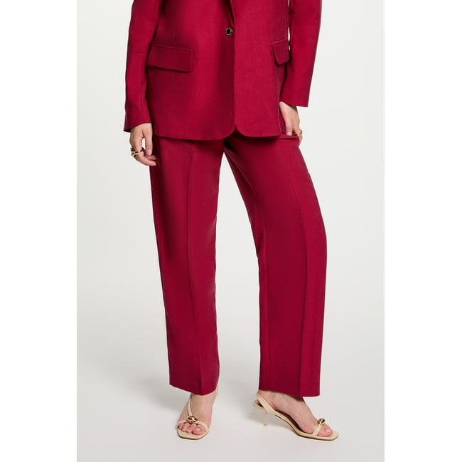 Pantalon taille haute bordeaux <span itemprop=