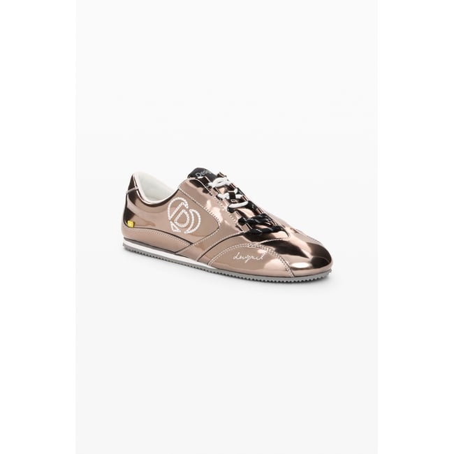 baskets effet cuir noir <span itemprop=