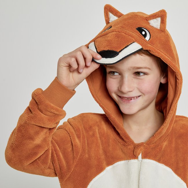 Fox Hooded Onesie camel LA REDOUTE COLLECTIONS