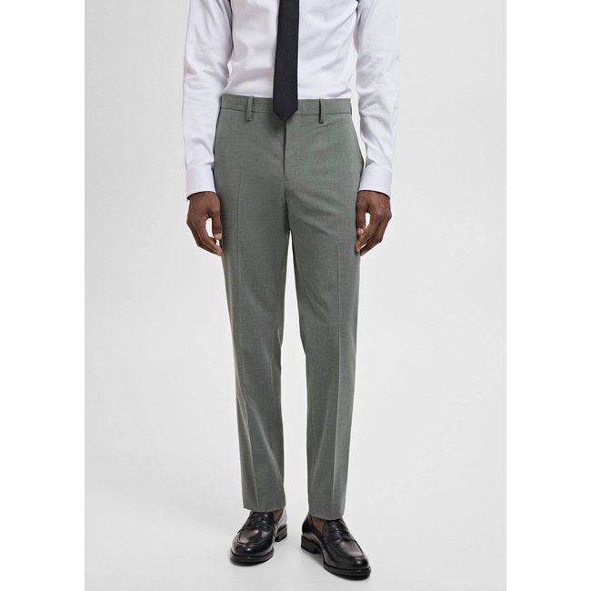 Pantalon costume Parí super slim-fit vert <span itemprop=