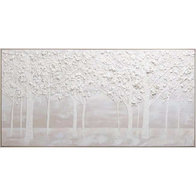 Tableau mural forêt en relief Couleur blanc <span itemprop=