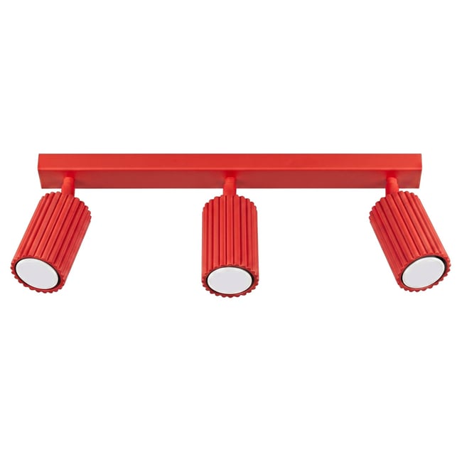 Plafonnier Aluminium Rouge GU10 3 Karbon Couleur rouge <span itemprop=