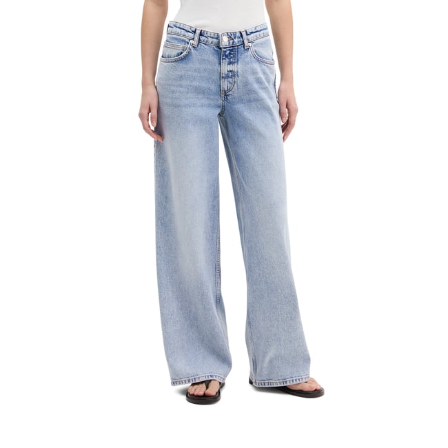 Jeans modèle Astrid large avec CIRCULOSE bleu clair <span itemprop=