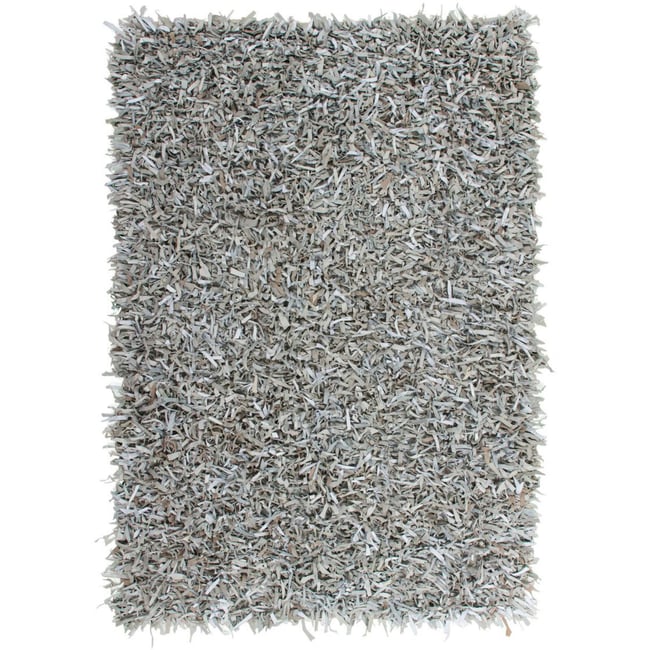 Tapis rectangulaire en cuir fait main Couleur marron <span itemprop=