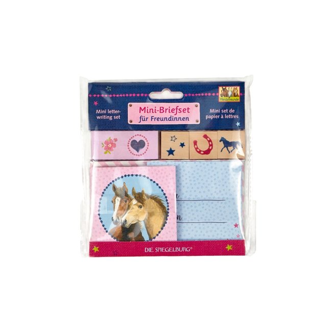Mini-set de papier à lettres, Les amis des cheveaux multicolore <span itemprop=