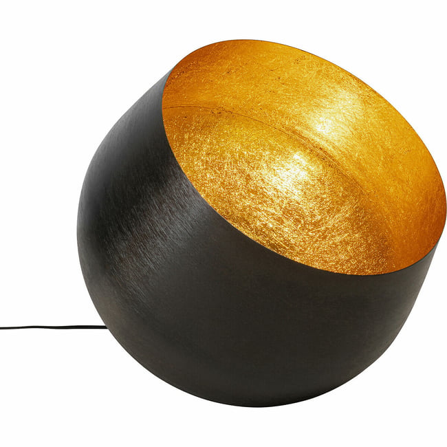 Bodenleuchte Apollon Smooth Schwarz Ø50cm goldfarben <span itemprop=
