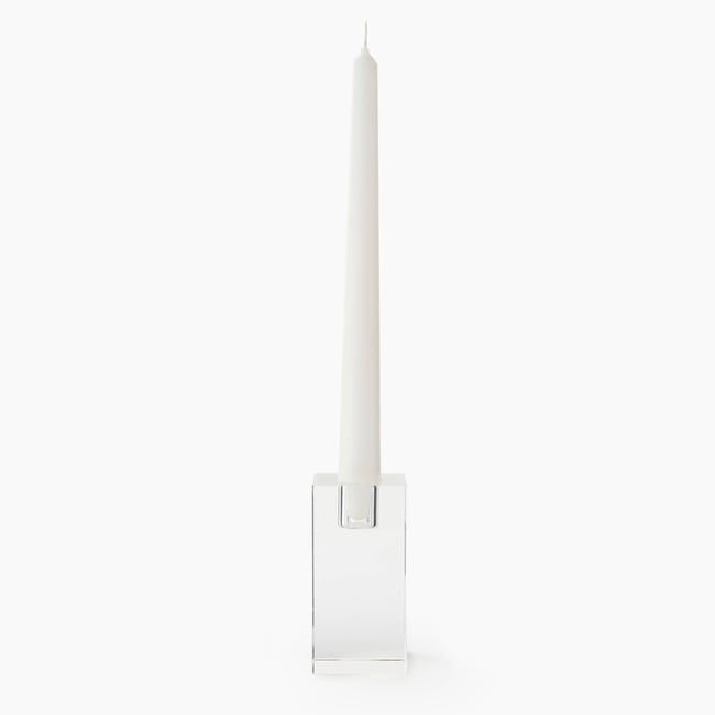 Bougeoir glaçon carré, L4,8xH9,8xP4,8 cm Couleur transparent <span itemprop=