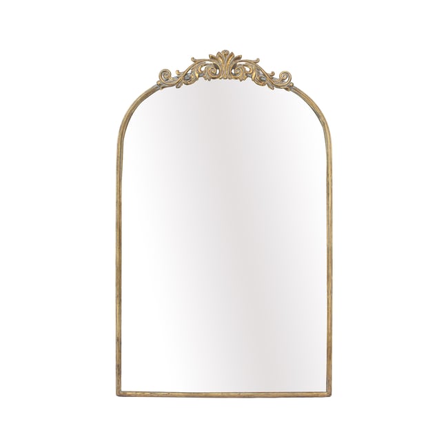 Miroir métal fronton 60x96.5cm Couleur or <span itemprop=