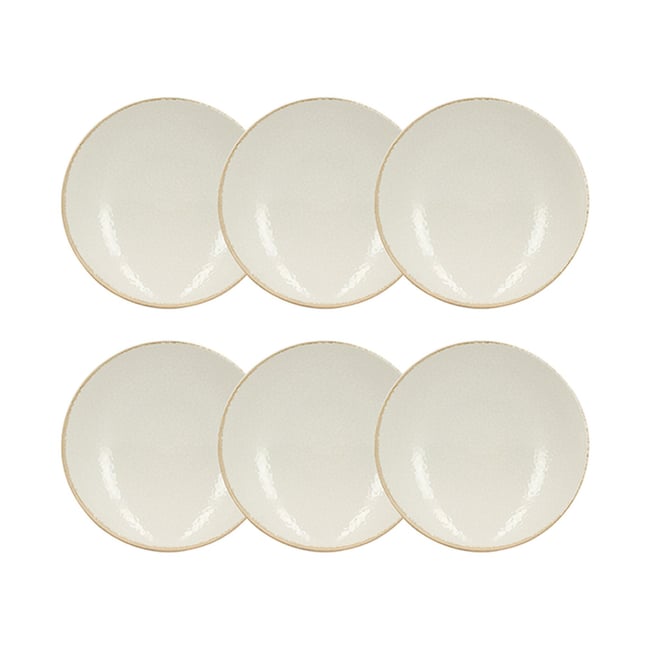 Lot de 6 assiettes creuses en porcelaine 21cm, NUANCE Couleur blanc <span itemprop=