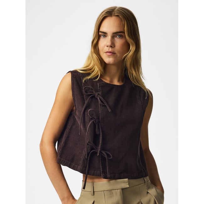 Gilet Sans Manches marron - ganache1 <span itemprop=