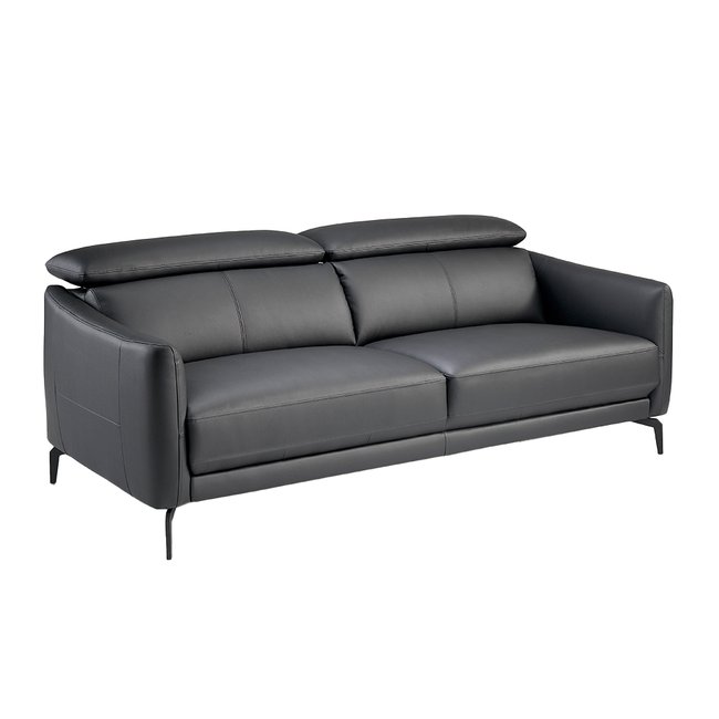 Canapé en cuir et acier Couleur noir <span itemprop=
