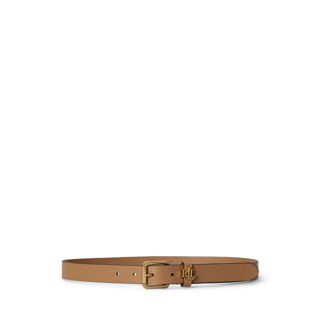 Cintura sottile in pelle cammello LAUREN RALPH LAUREN