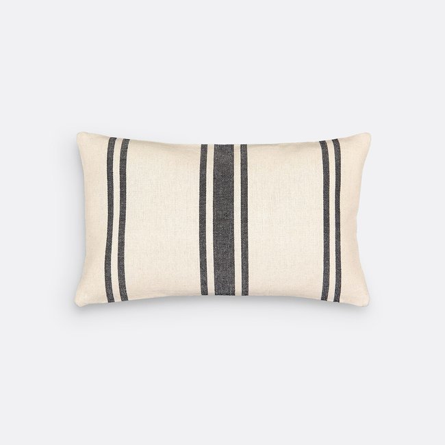 Minille Striped 100% Cotton Cushion Cover, natural/black, LA REDOUTE INTERIEURS