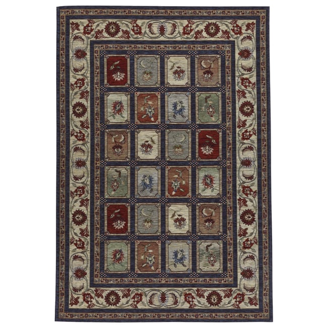 Tapis Carlucci tissé plat doux à poils courts Couleur bleu <span itemprop=