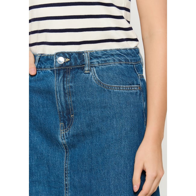 Jupe longue en denim medium blue <span itemprop=