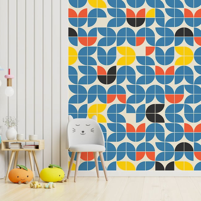 Papier peint, duplicate yellow chambre Couleur bleu <span itemprop=