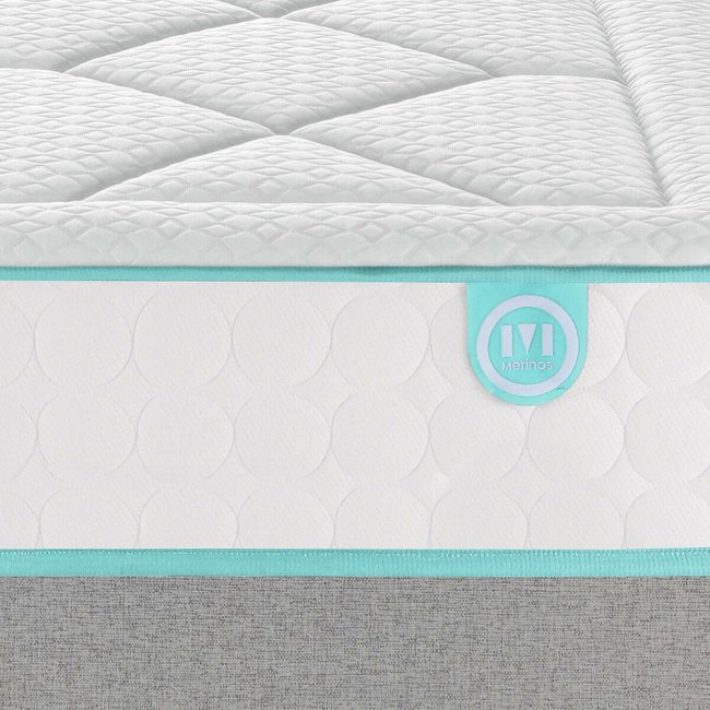 Ens matelas ressorts + sommier, LE TOUT MOELLEUX - MERINOS