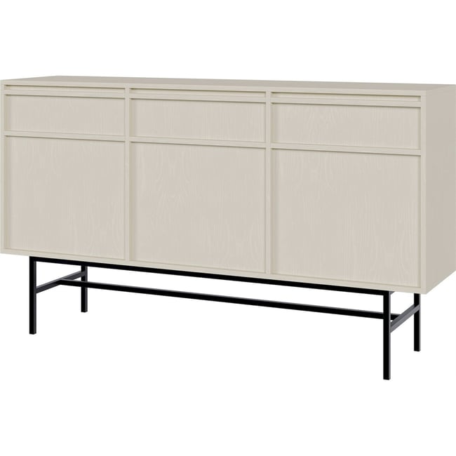 Commode 3 portes et tiroirs collection EVO Couleur beige sable <span itemprop=