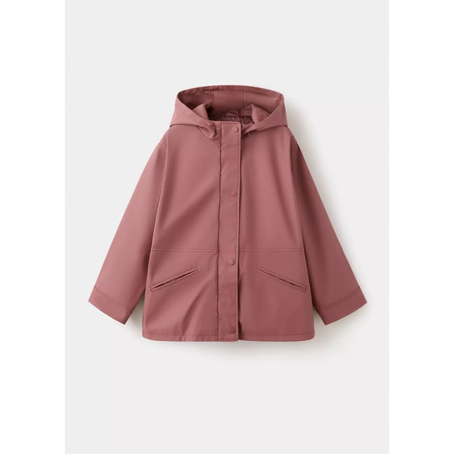 Veste enduite avec capuche rose <span itemprop=