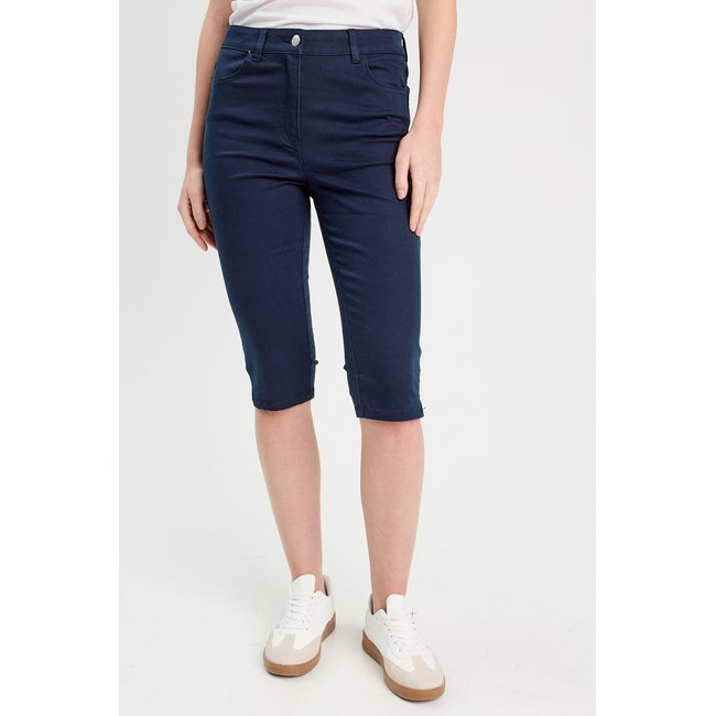 Pantalon capri bleu marine <span itemprop=