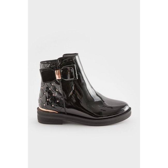 Bottes cloutées avec nœud noir/or rose <span itemprop=