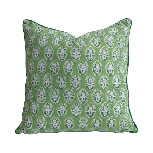 Housse de coussin Celadon vert, blanc, vert foncé <span itemprop=