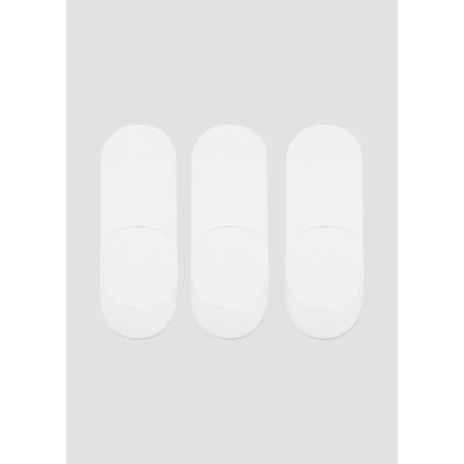Pack 3 paires de chaussettes invisibles blanc <span itemprop=