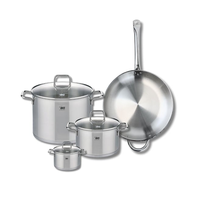 Batterie 1 poêle 32cm + 3 faitouts 12/20/26cm PROFI CITRIN gris <span itemprop=