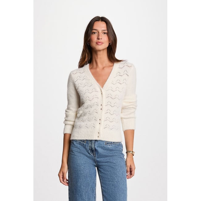 Buttoned Cardigan, ivory, MORGAN
