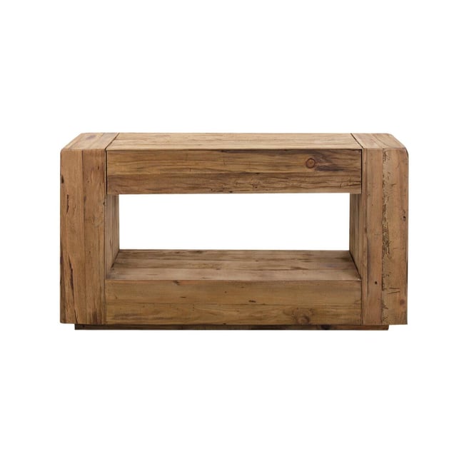 Console en bois recyclé carrée BLAISE Couleur bois clair <span itemprop=