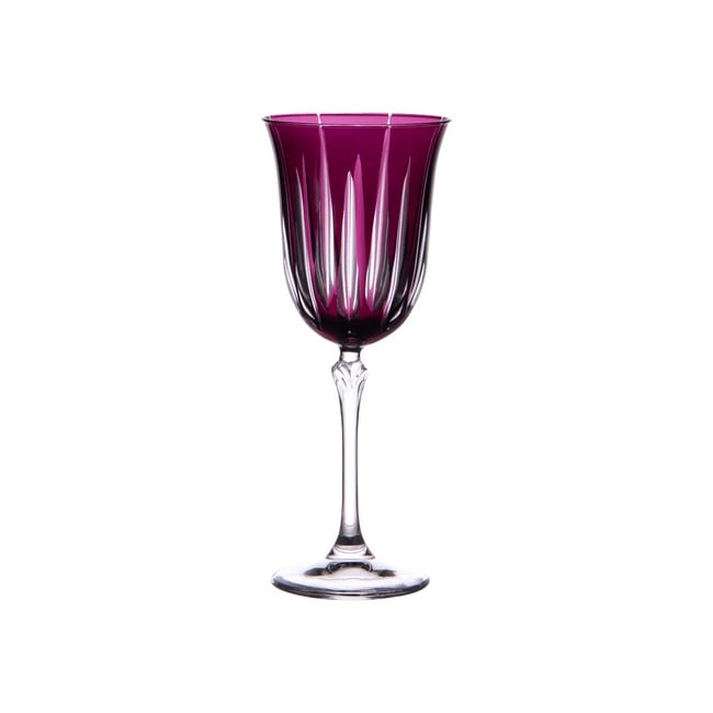 Table Passion Lot De 6 Verres à Pied Bullés 28cl Luberon - Bleu - Verre Artisanal Compatible Lave-Vaisselle