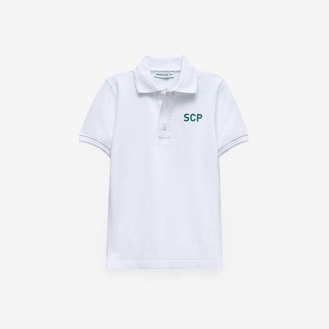 Polo DNA para criança, Sporting Clube de Portugal branco <span itemprop=
