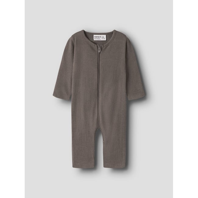 Grenouillère gris - morel <span itemprop=