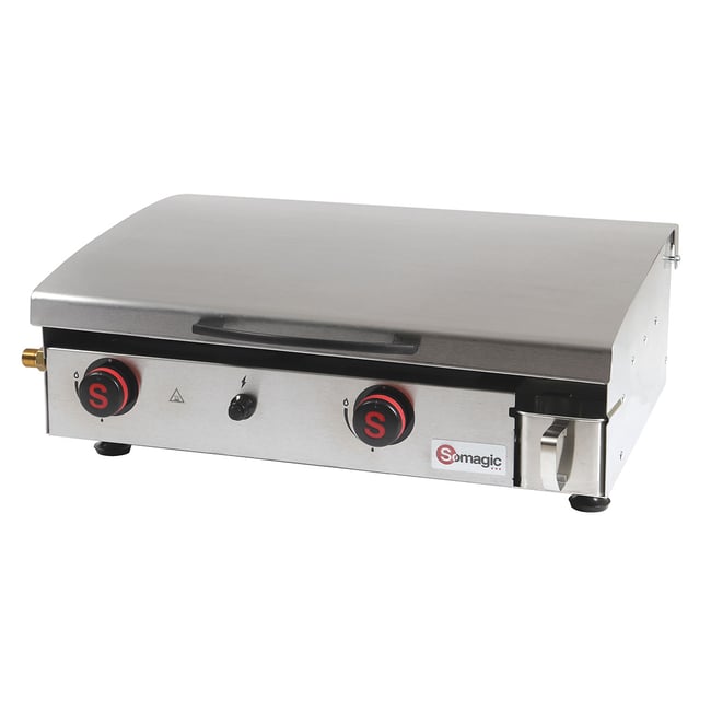 Plancha à gaz pour 12 convives incolore, gris argent <span itemprop=