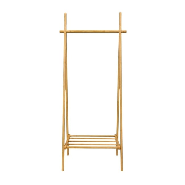 Portant en bambou pliable avec étagère 75x160cm Couleur naturel <span itemprop=