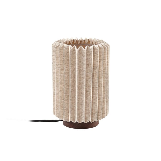 Lampe à poser en textile scandinave, Maveo Couleur bois foncé, gris clair <span itemprop=