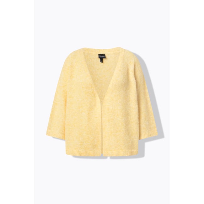 Cardigan en maille très douce jaune pâle <span itemprop=