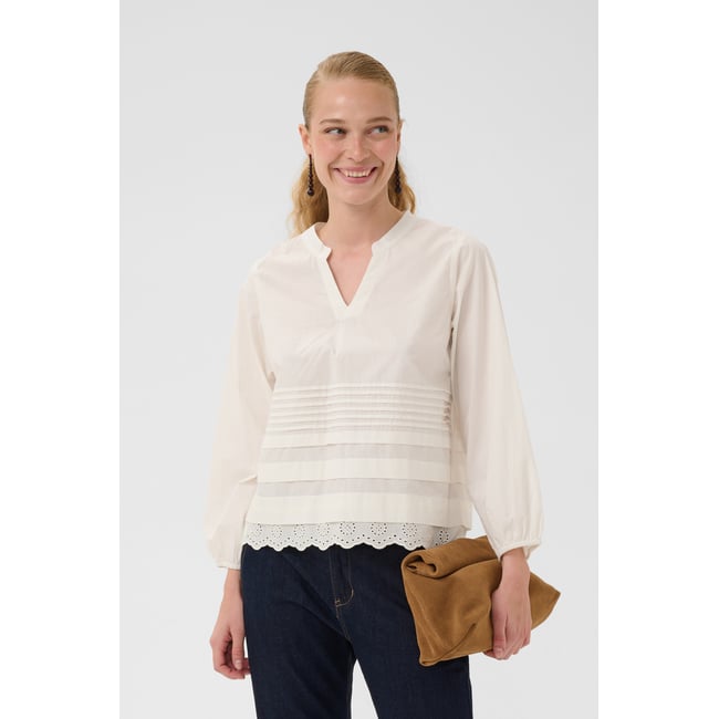Blouse à manches longues blanc spring gardenia <span itemprop=