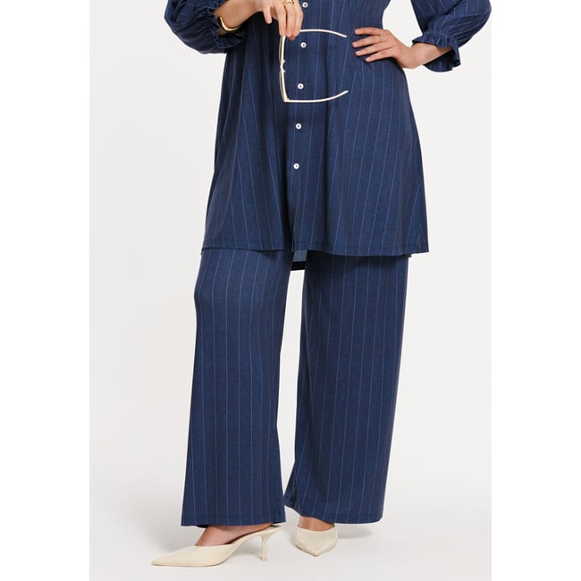Pantalon imprimée bleu <span itemprop=